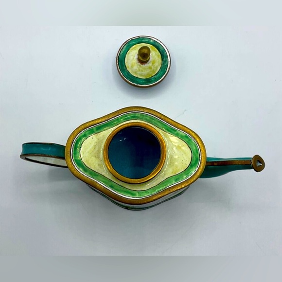 Kelvin Chen Enamel Metal Miniature Teapot Figure Vincent Van Gogh Purple Irises - Picture 5 of 9